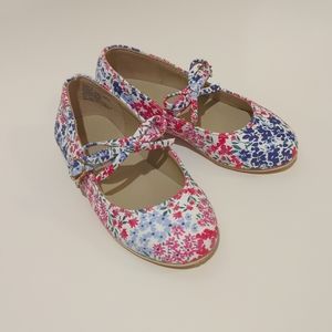 Janie and Jack Toddler Size 8 Floral Bow Flat